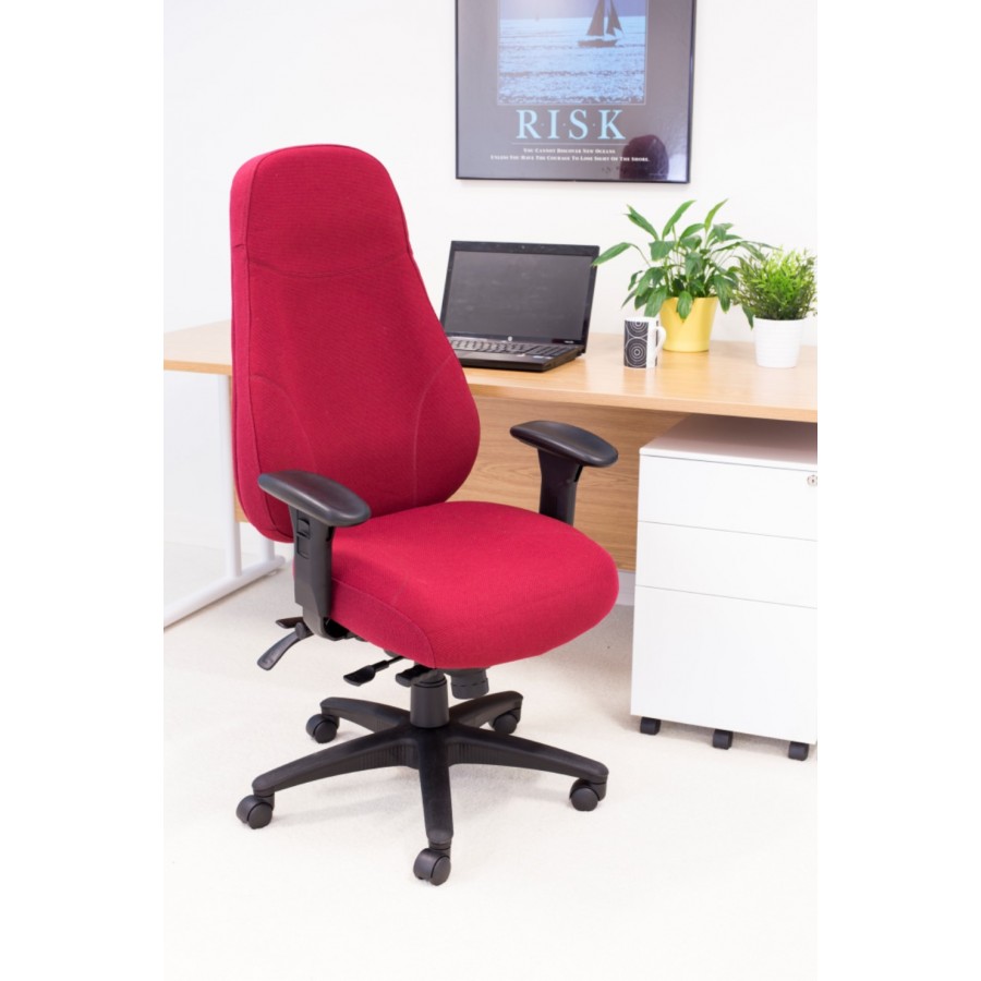 BULK - 8 x  Burgundy Cheetah Fabric 24hr Heavy Duty Office Chair